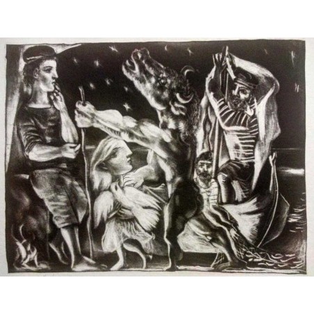 PABLO PICASSO - Minotauro ciego guiado por una niña en la noche
