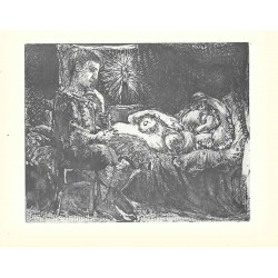 PABLO PICASSO - Muchacho y mujer dormida a luz de una vela