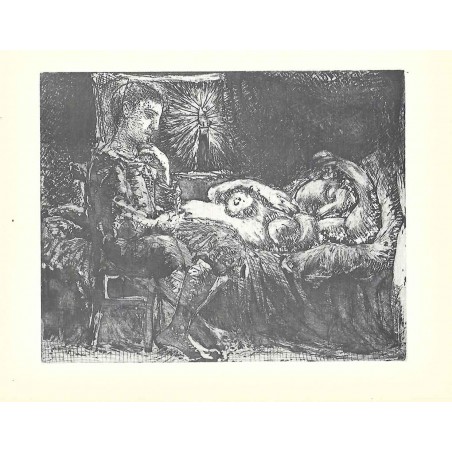 PABLO PICASSO - Muchacho y mujer dormida a luz de una vela