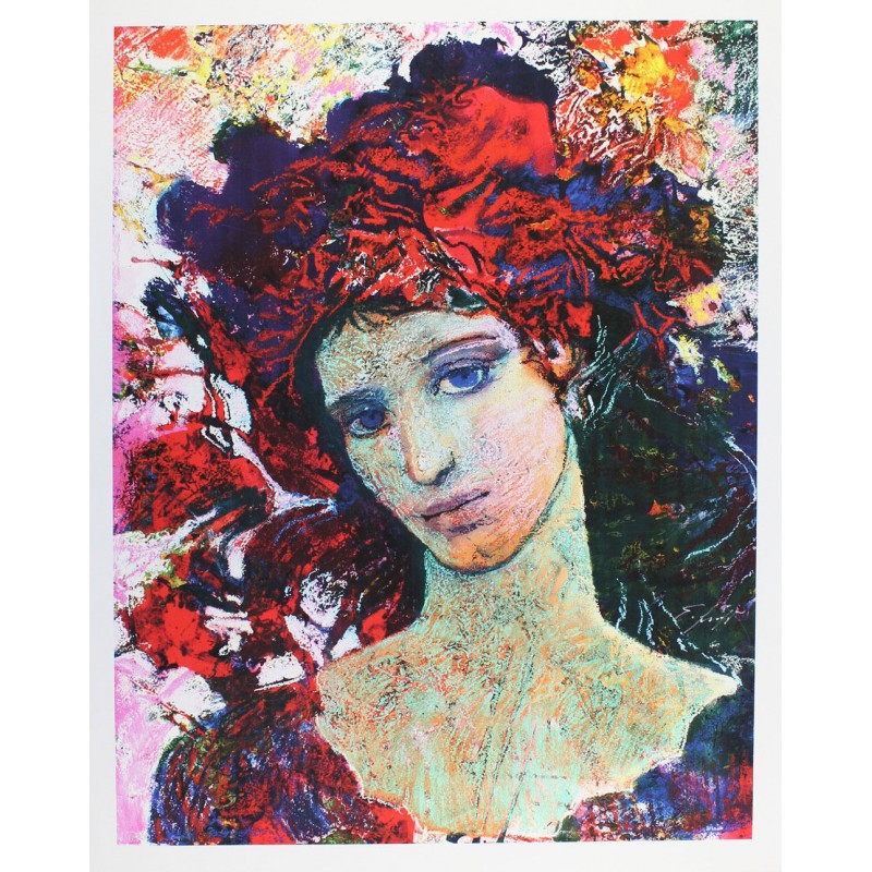 ERNST FUCHS - Mujer con capucha roja