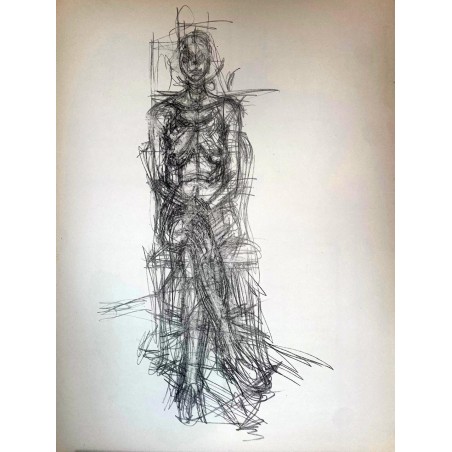 copy of Alberto Giacometti - Litografia original Derriere le miroir - 1971