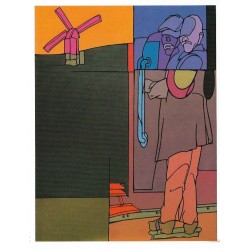 VALERIO ADAMI- Cuatricomia sobre papel bristol