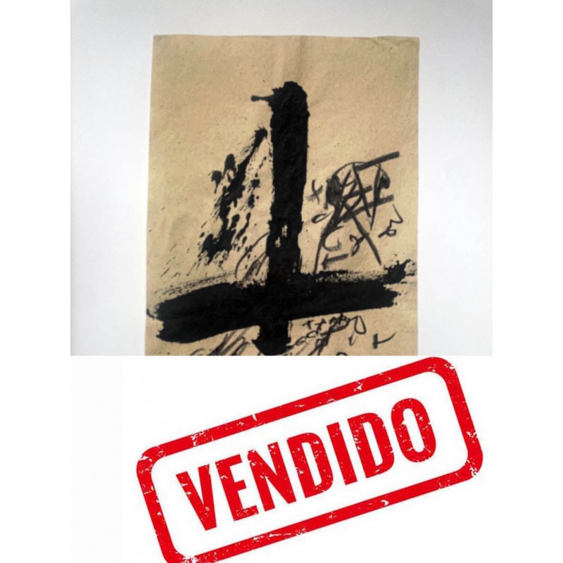 Antoni Tàpies: TÀPIES Sèrie Negre - Litografia X