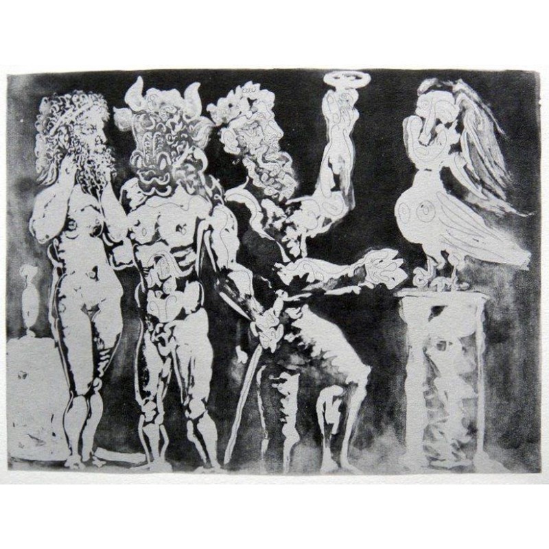 PABLO PICASSO - SUITE VOLLARD, Figuren mit Masken und Vogelfrau