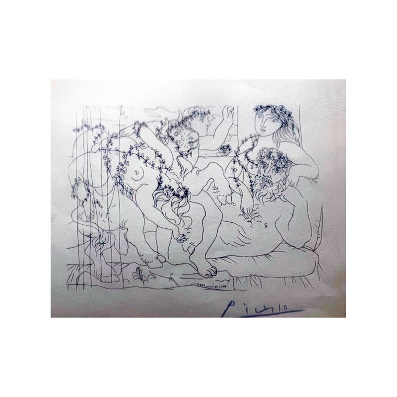 PABLO PICASSO - Scultore a riposo e baccanale con toro