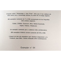 JOSEP GUINOVART  - Hommage à Joan Prats
