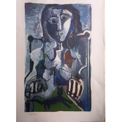 PABLO PICASSO - Sitzende Frau mit Katze