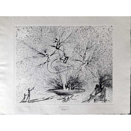 SALVADOR DALI - Cisne y peras