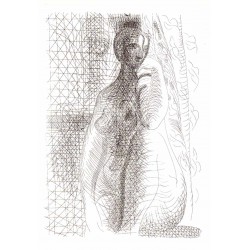 Mujer desnuda con la pierna doblada