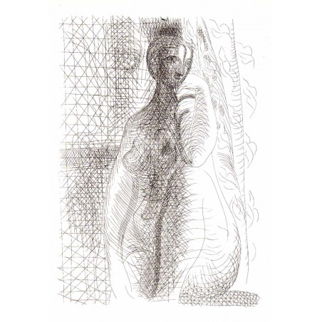 Donna nuda con gamba piegata