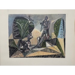 PABLO PICASSO - Capra e uomo che suonano il flauto. Rivista Verve n. 19-20