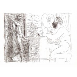 Escultor y su modelo ante una ventana