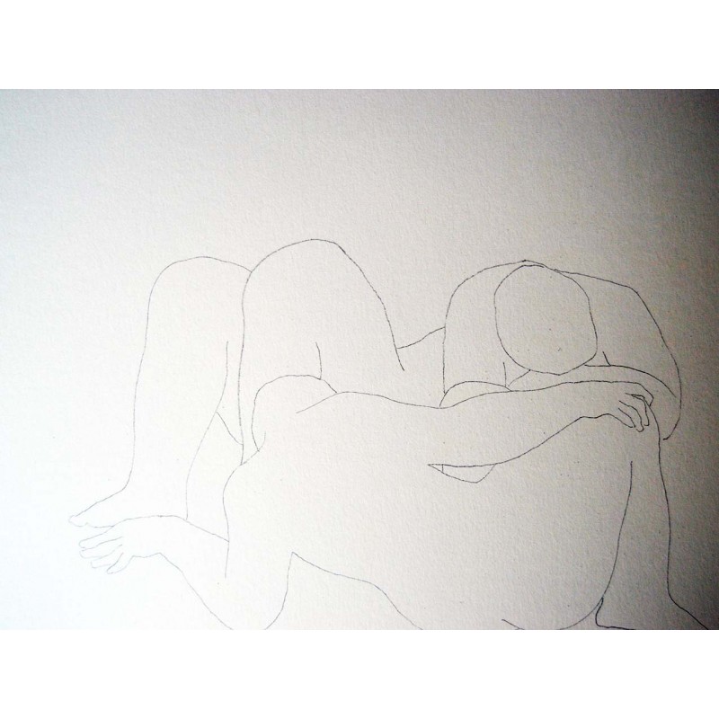 EDUARDO CHILLIDA Litografia original, 2001. 40 x 30 cm.
